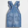 Pantalón-falda con volantes de denim para bebés y niños