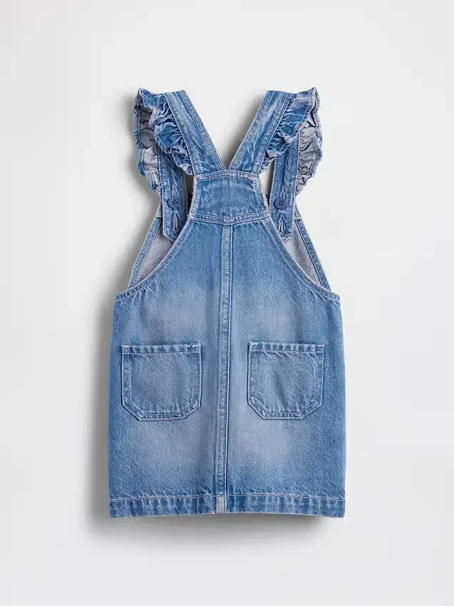 Pantalón-falda con volantes de denim para bebés y niños
