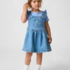 Pantalón-falda vaquero con bolsillo en forma de oso para bebés y niños