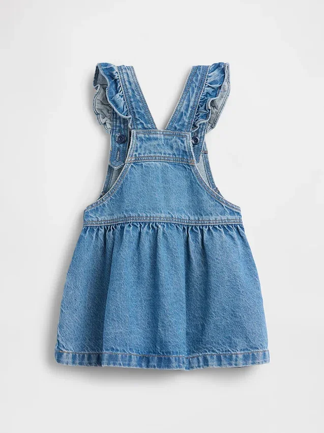 Pantalón-falda vaquero con bolsillo en forma de oso para bebés y niños