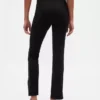 Pantalones acampanados de doble tejido con bajo abierto y cintura alta