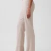 Pantalones acampanados de mezcla de lino de talle bajo