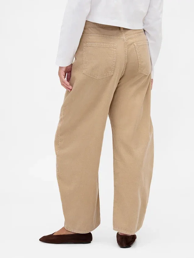 Pantalones acampanados de pana de talle alto