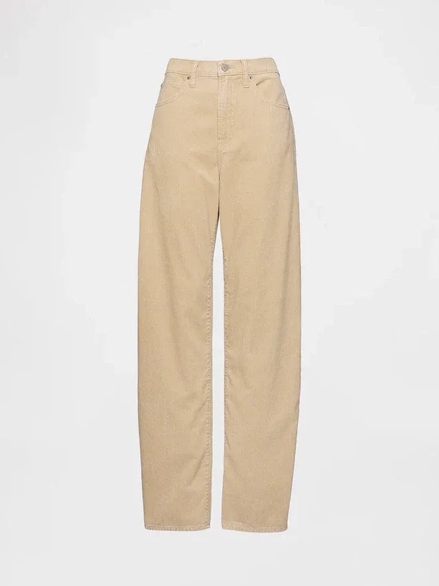 Pantalones acampanados de pana de talle alto