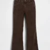 Pantalones acampanados de pana de talle medio