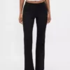 Pantalones acampanados de punto doble de talle bajo