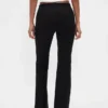 Pantalones acampanados de punto doble de talle bajo