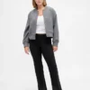 Pantalones acampanados de punto doble de talle bajo