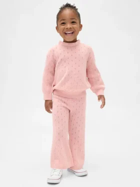 Pantalones acampanados de punto «Pointelle» CashSoft para bebés y niños pequeños