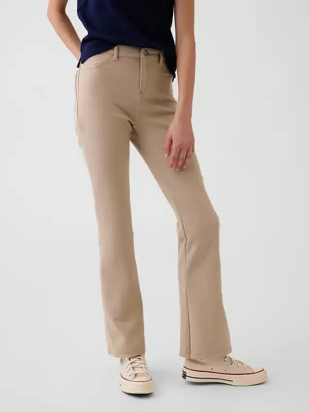 Pantalones acampanados de uniforme para niños, de tejido Ponte