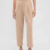 Pantalones ajustados hasta el tobillo de sarga cepillada de talle alto 365