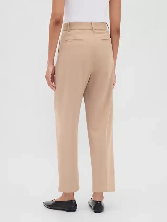 Pantalones ajustados hasta el tobillo de sarga cepillada de talle alto 365