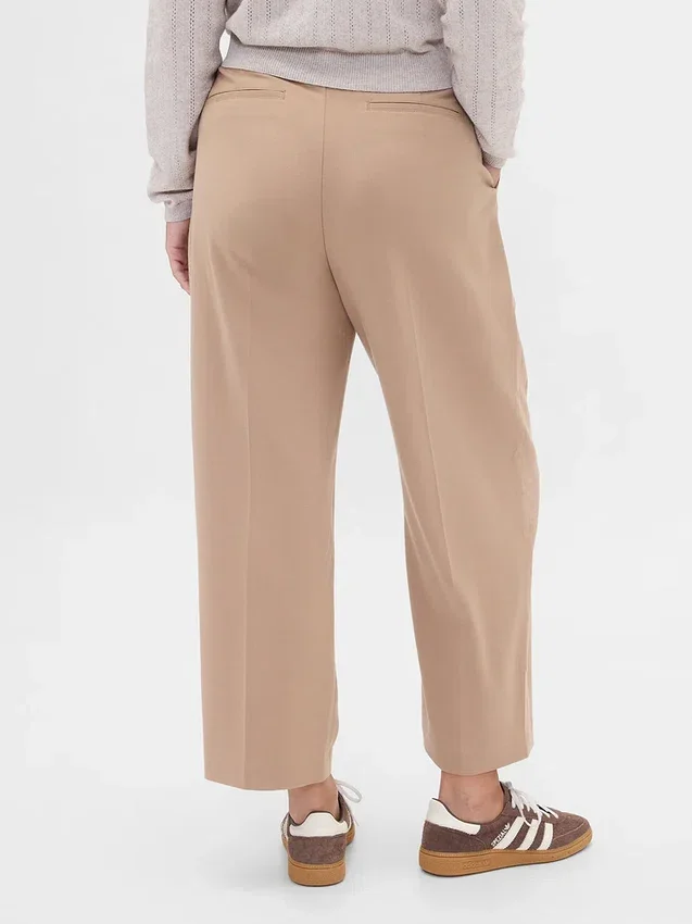 Pantalones ajustados hasta el tobillo de sarga cepillada de talle alto 365