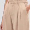 Pantalones ajustados hasta el tobillo de sarga cepillada de talle alto 365