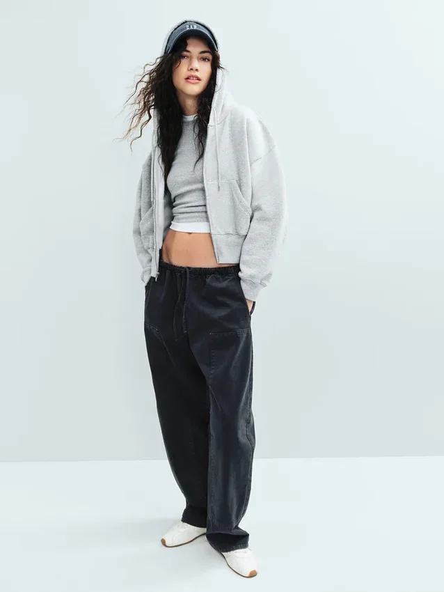 Pantalones anchos de corte holgado con doble refuerzo en las rodillas