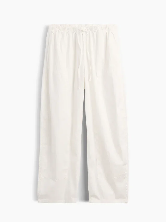 Pantalones anchos de popelín con doble refuerzo en las rodillas