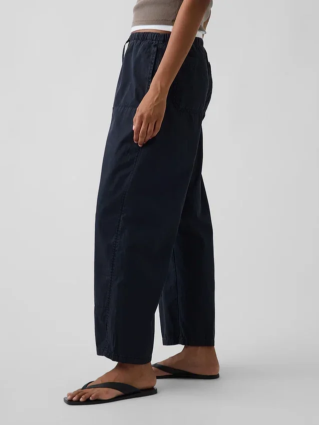 Pantalones anchos de popelín con doble refuerzo en las rodillas