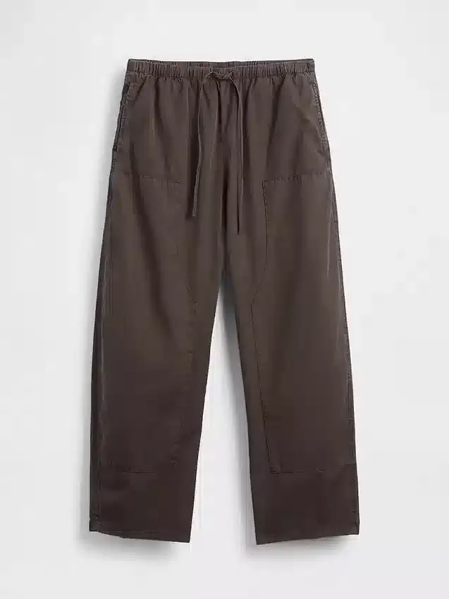 Pantalones anchos de popelín con doble refuerzo en las rodillas