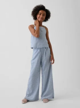 Pantalones anchos y cómodos de lino y algodón para niños