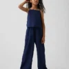 Pantalones anchos y cómodos de lino y algodón para niños