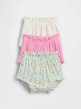 Pantalones bombachos con volantes Tinyrib de Baby First Favorites (paquete de 3)