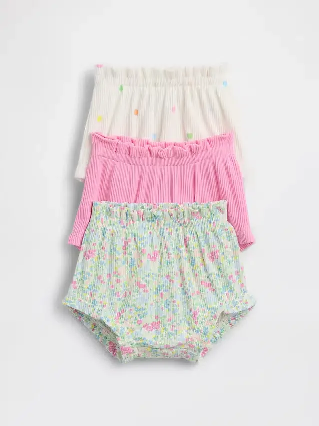 Pantalones bombachos con volantes Tinyrib de Baby First Favorites (paquete de 3)