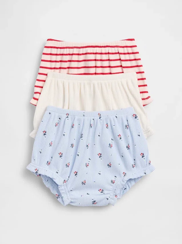 Pantalones bombachos con volantes Tinyrib de Baby First Favorites (paquete de 3)