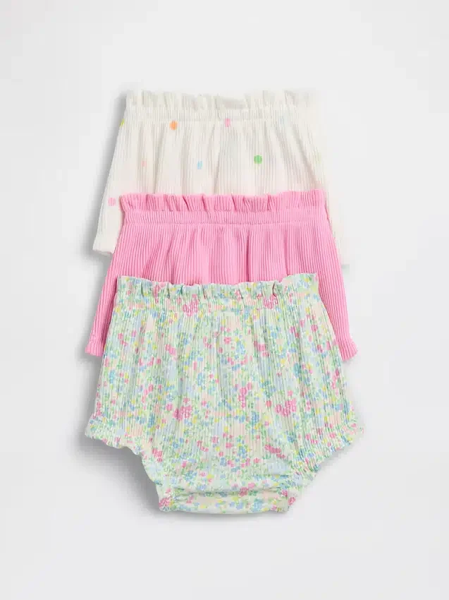 Pantalones bombachos con volantes Tinyrib de Baby First Favorites (paquete de 3)