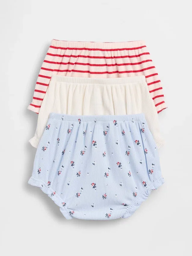 Pantalones bombachos con volantes Tinyrib de Baby First Favorites (paquete de 3)