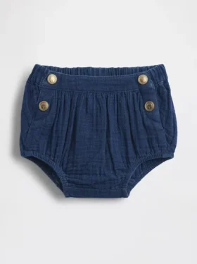 Pantalones bombachos de gasa de algodón con estampado de Brannan Bear