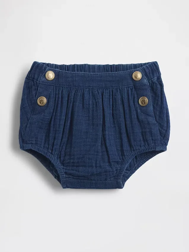 Pantalones bombachos de gasa de algodón con estampado de Brannan Bear