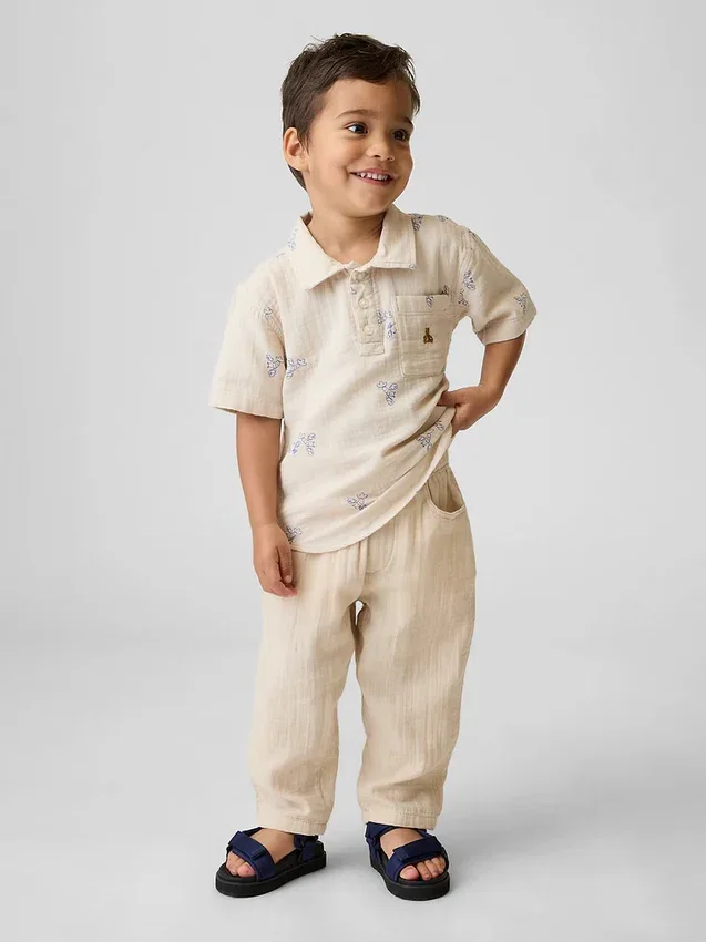 Pantalones bombachos de gasa de algodón para bebés y niños