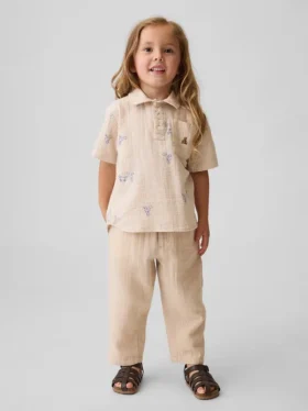 Pantalones bombachos de gasa de algodón para bebés y niños