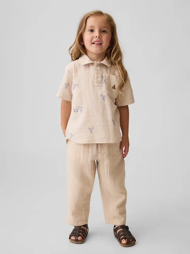 Pantalones bombachos de gasa de algodón para bebés y niños