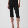Pantalones capri de doble tejido y cintura alta
