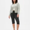 Pantalones capri de doble tejido y cintura alta