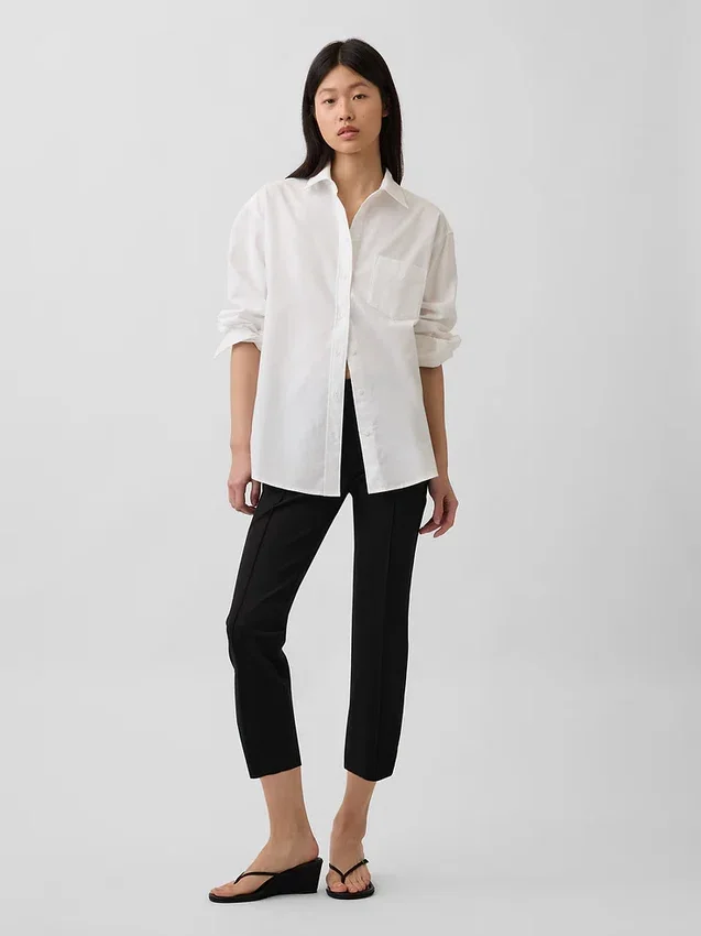 Pantalones capri de punto doble