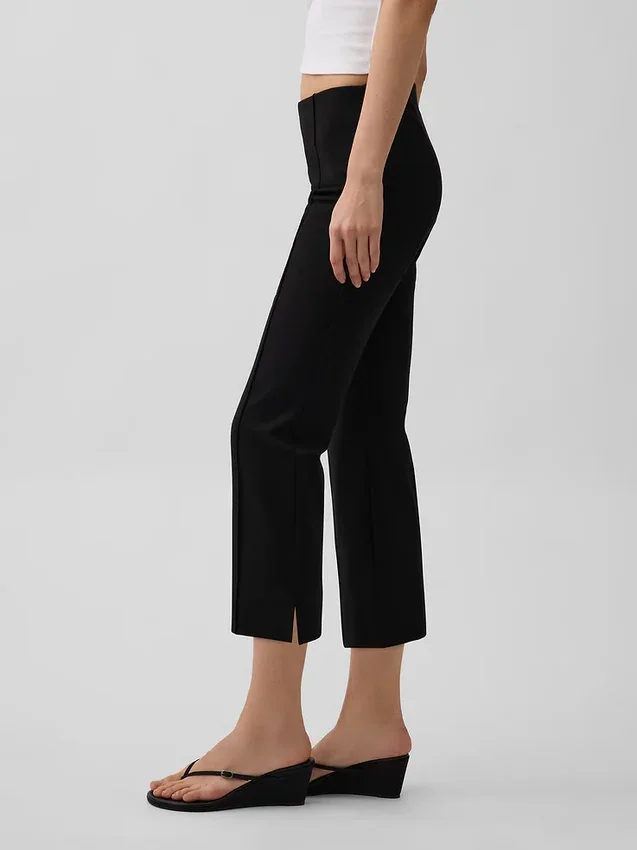 Pantalones capri de punto doble