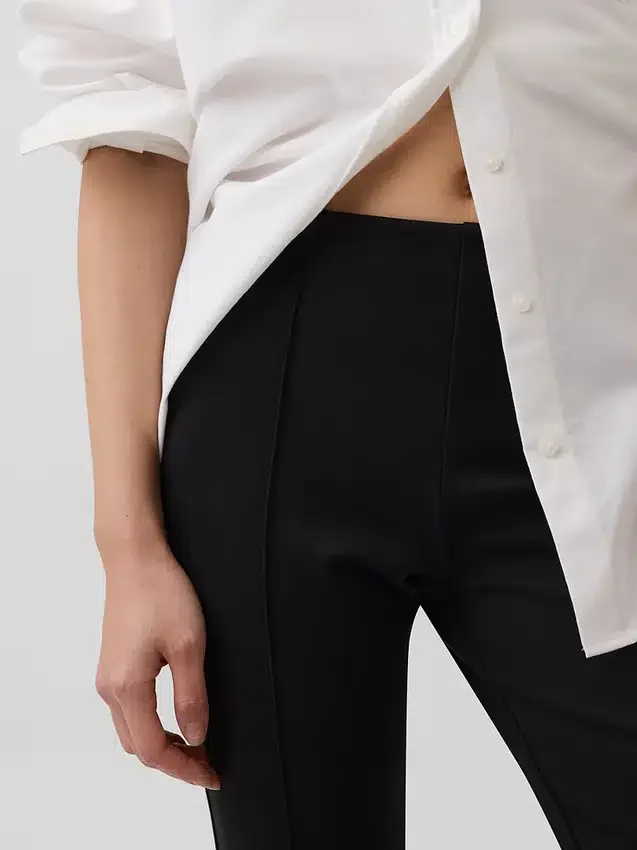Pantalones capri de punto doble