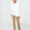 Pantalones caqui elásticos de corte recto para uniforme infantil