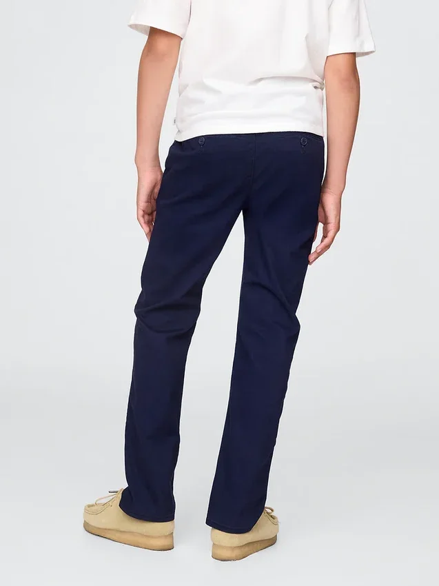 Pantalones caqui elásticos de corte recto para uniforme infantil