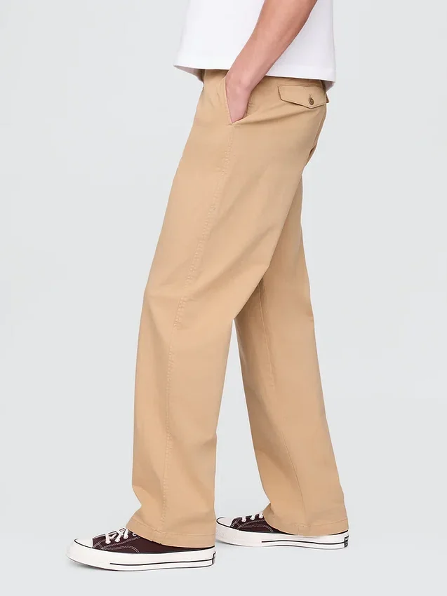 Pantalones caqui holgados de estilo moderno de los 90