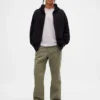 Pantalones caqui holgados de sarga gruesa estilo años 90