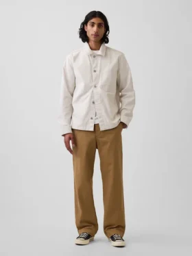 Pantalones caqui holgados de sarga gruesa estilo años 90
