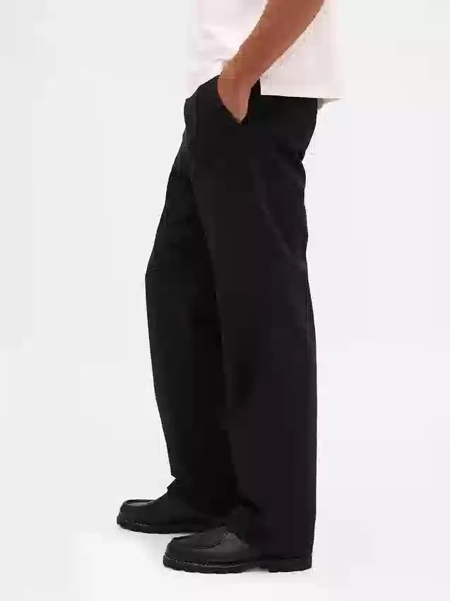 Pantalones caqui holgados de sarga gruesa estilo años 90
