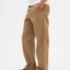 Pantalones caqui holgados de sarga gruesa estilo años 90