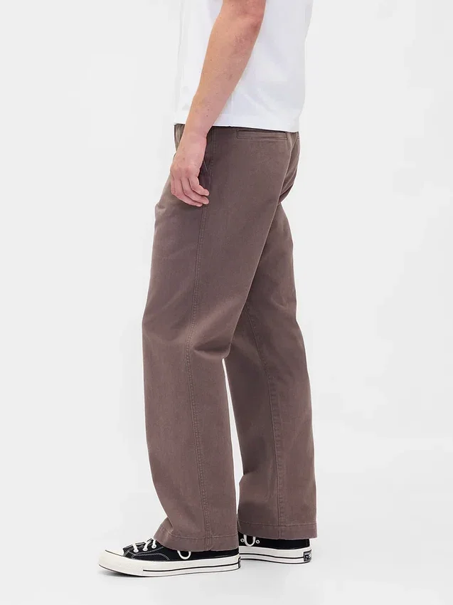 Pantalones caqui holgados de sarga gruesa estilo años 90