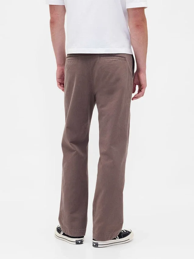 Pantalones caqui holgados de sarga gruesa estilo años 90