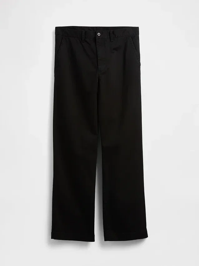 Pantalones caqui holgados de sarga gruesa estilo años 90