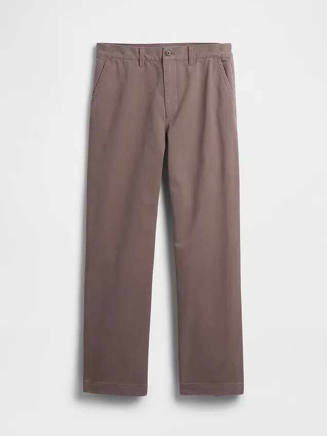 Pantalones caqui holgados de sarga gruesa estilo años 90